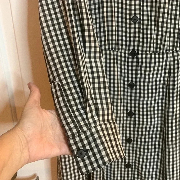 CHRISTIAN DIOR perfect condition black and white gingham silk dress size US 10 - Picture 6 of 13